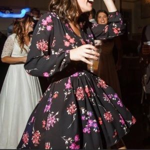 Express black and floral dress